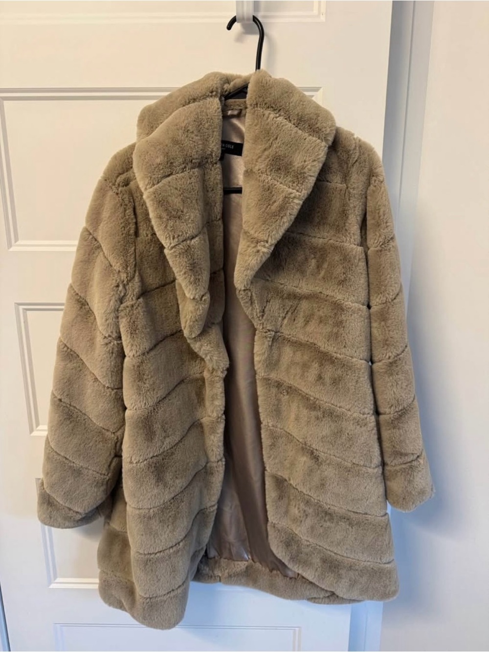 Kenneth Cole Taupe Plush Teddy Jacket